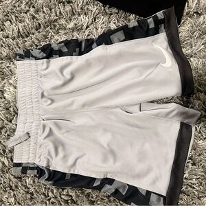 Nike Light Gray and Black Sports Shorts
